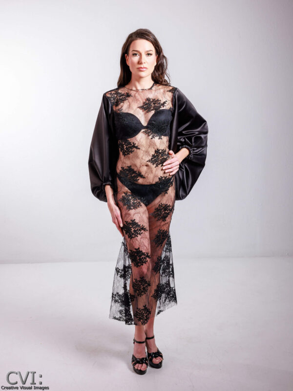 Lace Horizon Gown in Black