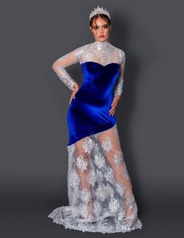 Nightfall Gown – L009 in Navy